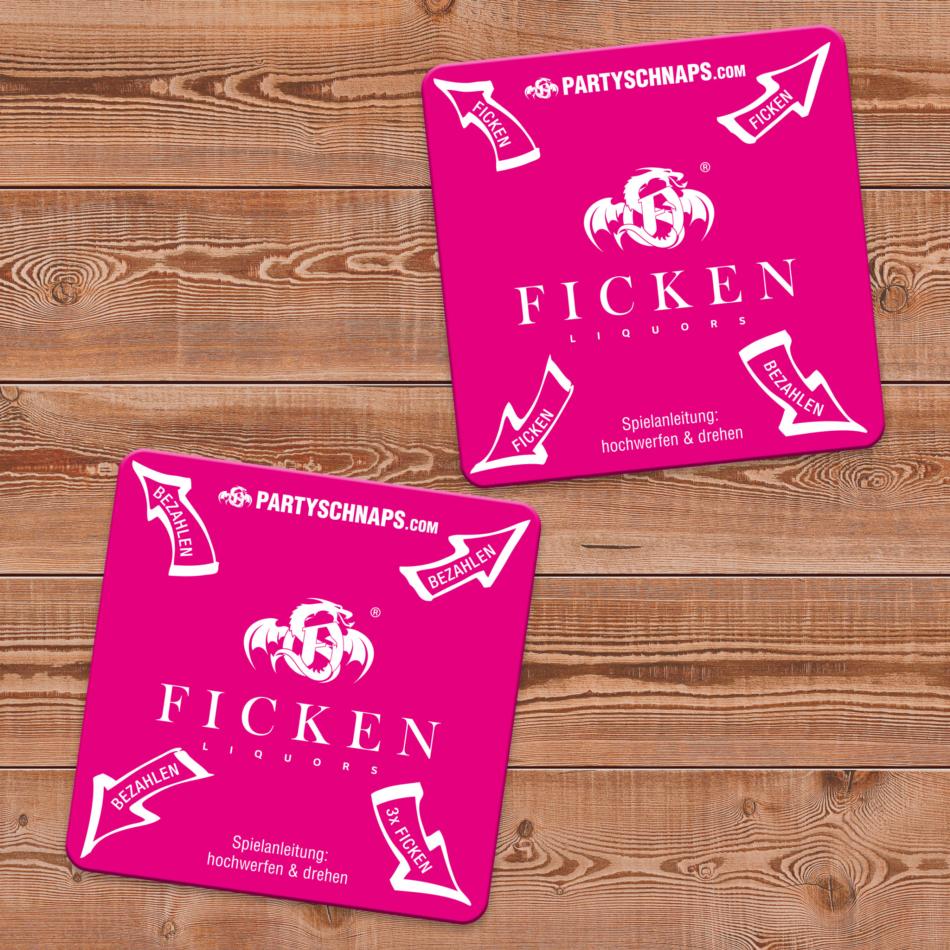 Bierdeckel FICKEN oder ZAHLEN Pink