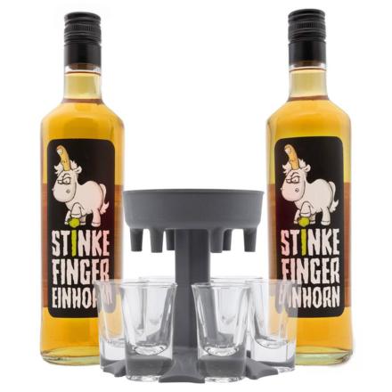 Shotbuddy mit Stinkefingereinhorn in grau